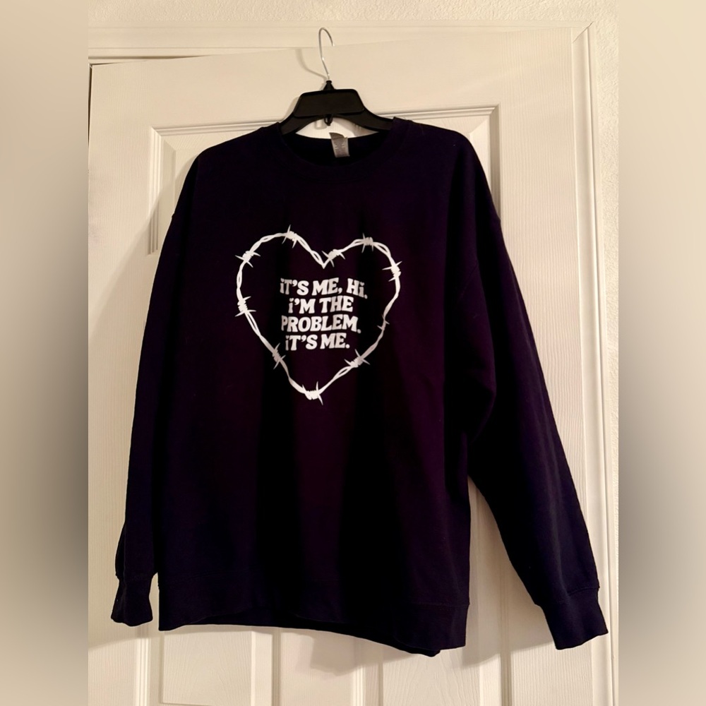 Gildan Black Crewneck Sweater with Taylor Swift inspired Design